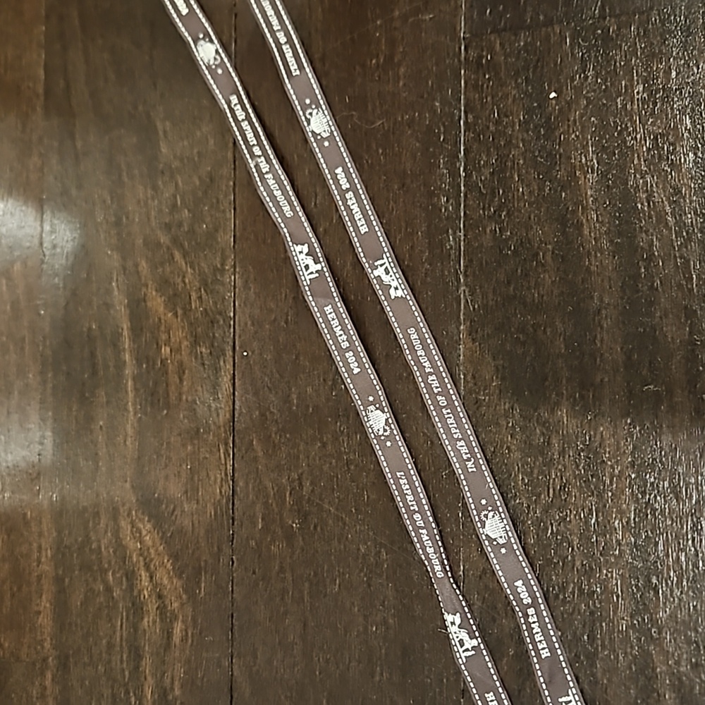 Long Piece of Authentic Hermes • Paris Gift Wrap Brown Ribbon String 57"